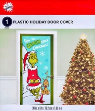 How the Grinch Stole Christmas - Plastic Holiday Door Cover - 30” x 72” - NEW
