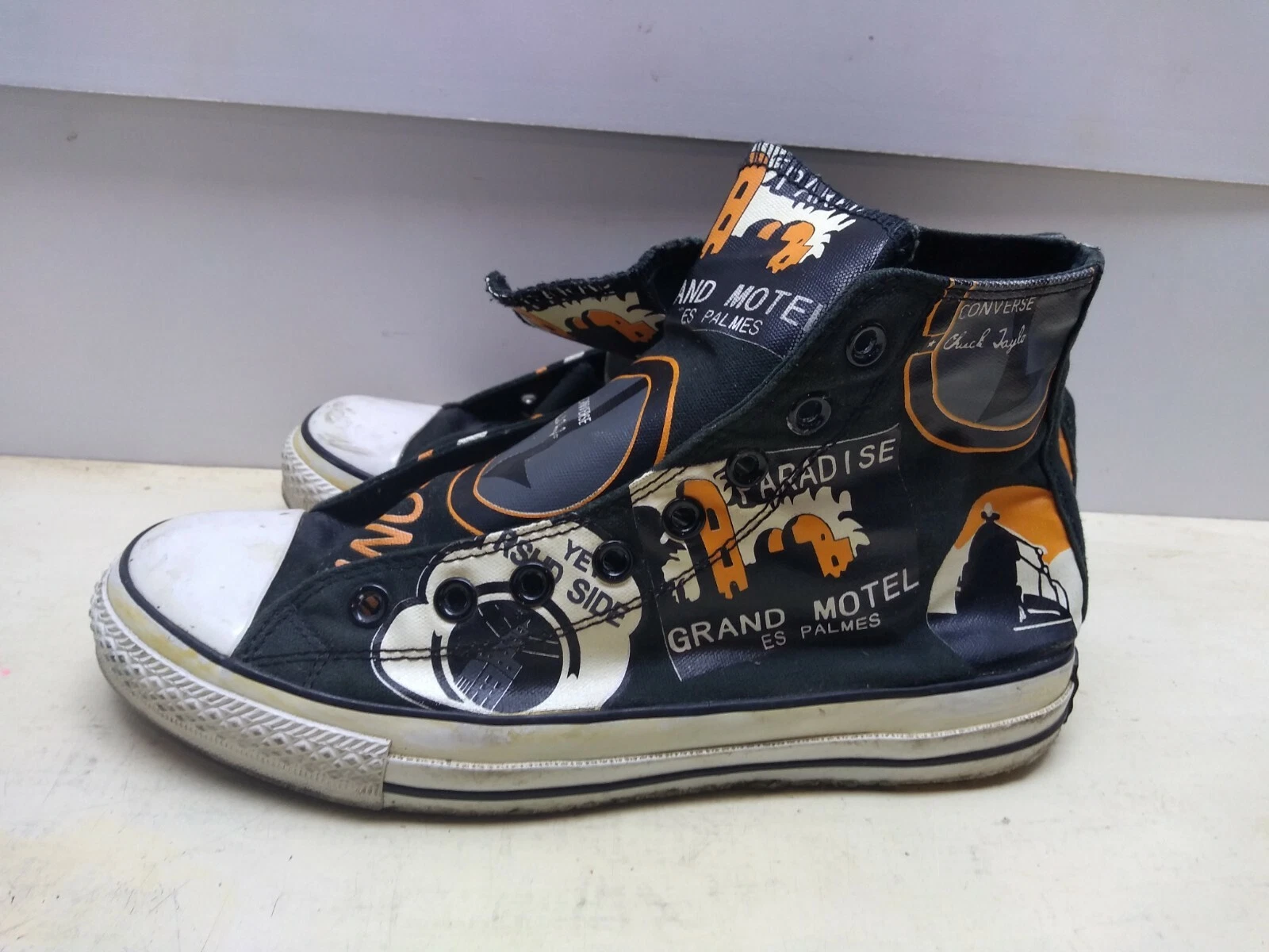 Converse All Star Nero Tela Hi Sport Sneaker Scarpe Unisex Uomo 8 5 Donna 10 5