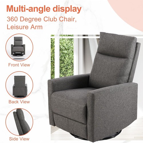 Swivel Rocker Recliner Chair Manual Singer Sofa Bedroom Nursery Glider Chair - Picture 7 of 7
