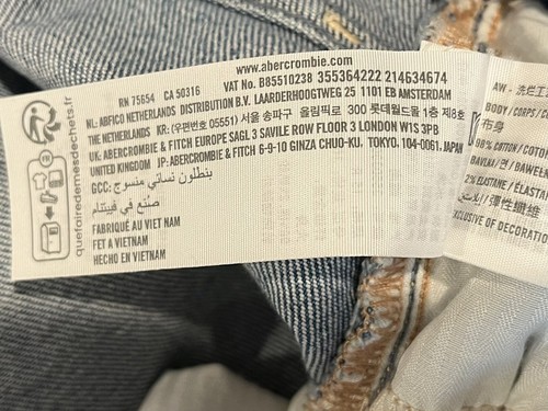 Hollister Women's Ultra High Rise Dad Jeans Size 15R/14R Blue Destroyed NWT - Picture 6 of 9