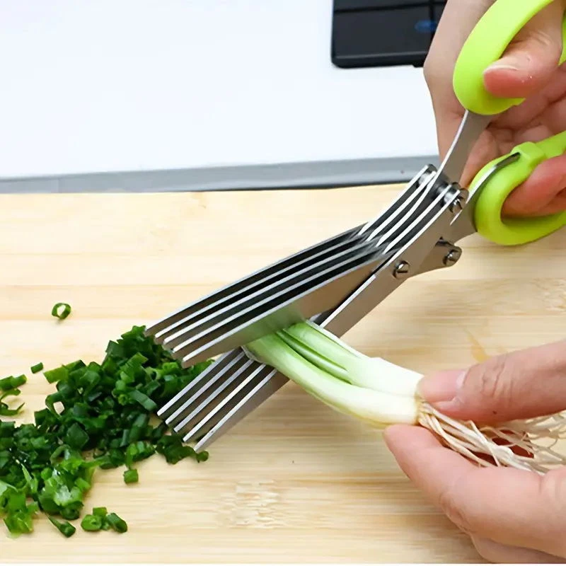 Herb Scissors Set with 5 Blades and Cover - Multipurpose Kitchen Chopping Shear - Image 3 of 4