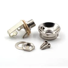 Electrosocket Jack Plate for Telecasters - Polished Nickel Finish + Switchcraft