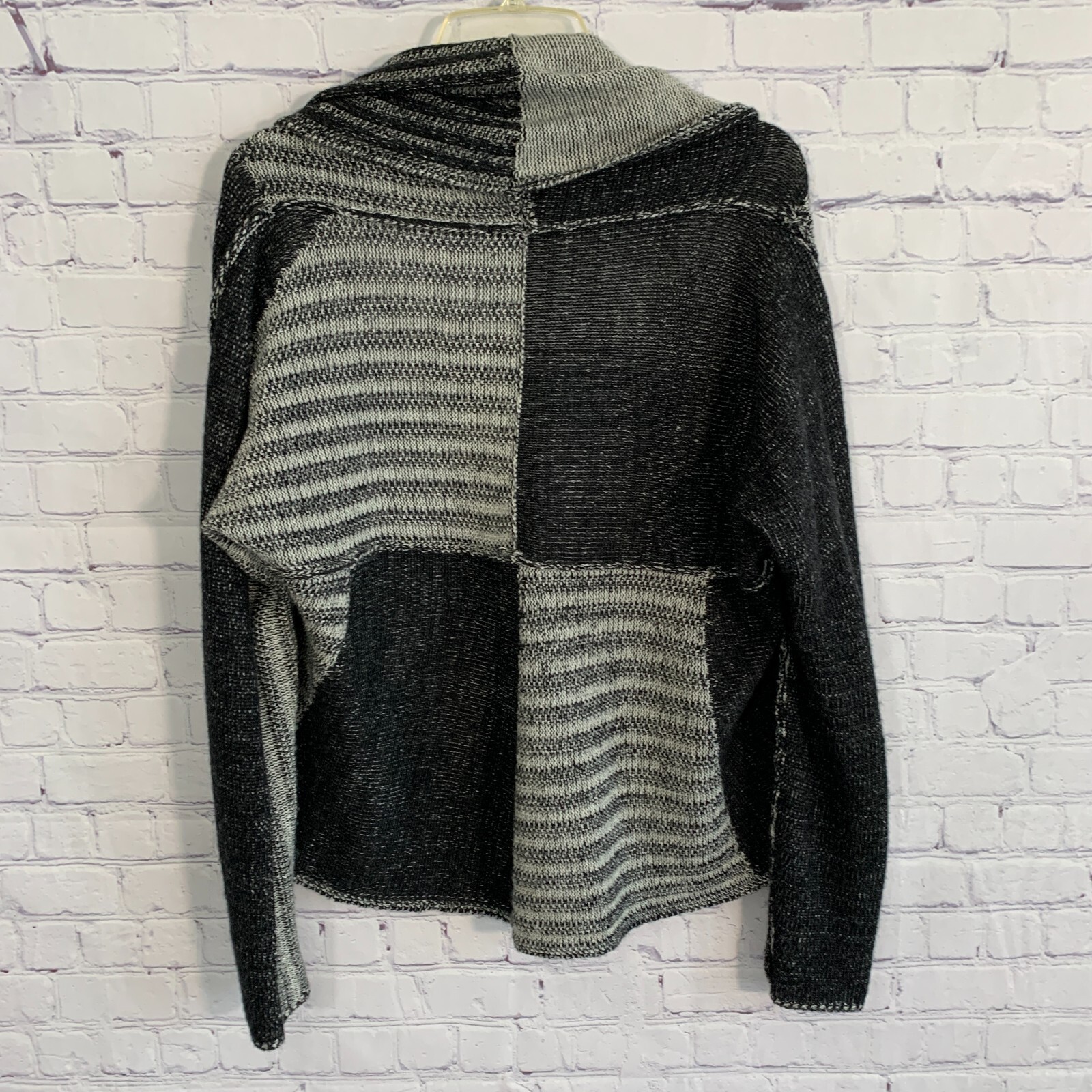 Cabi Patchwork Circle Open Cardigan Wool Blend Si… - image 3