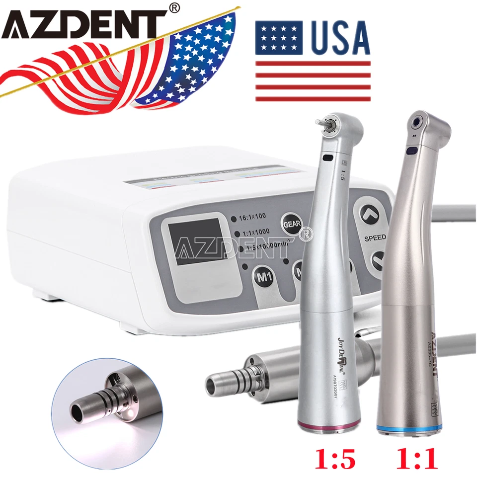 AZDENT Dental Electric LED Brushless Micro Motor/1:1/1:5 Increasing Handpiece - Image 2 of 4