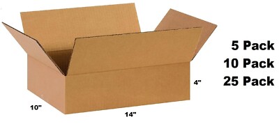 Lot of 14x10x4 Cardboard Paper Mailing Packing Shipping Box Corrugated Carton