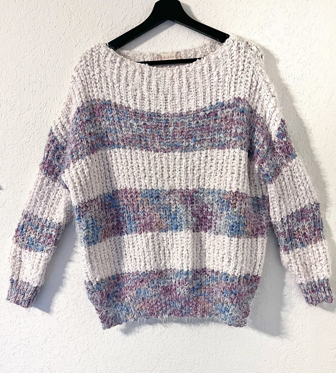 Altar'd State Purple And Ivory Cozy/Fuzzy Soft Sweater Size M/L