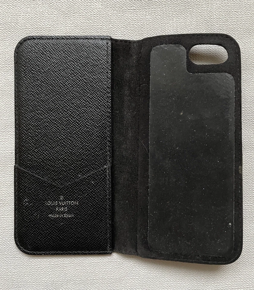 Louis Vuitton iPhone 5/5S Heckered Negro Abatible Teléfono Estuche Billetera Tarjetero Foto 2 de 4
