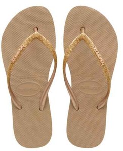 Havaianas Slim Mujer Oro Rosa Goma Sandalias de plataforma size UK 3 - 8 |  eBay