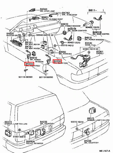 Genuine Toyota Corolla AE92 LandCruiser HDJ80 FZJ80 Door Courtesy Light Switch - Picture 3 of 19