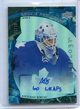 2015-16 Upper Deck Trilogy Rainbow Blue #178 Antoine Bibeau AU 26/30