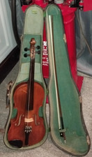 ANTONIUS STRADIVARIUS CREMONENSIS FACIEBAT ANNO 1741 VIOLIN CASE BOW 4/4 GERMAN