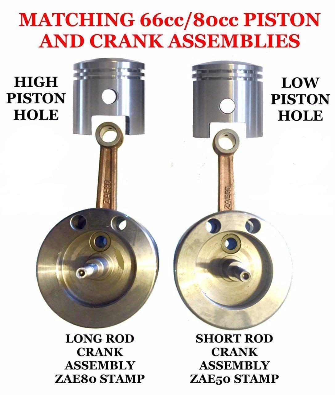 Piston and Rings - For LONGER Connecting Rod - 66cc/80cc Gas Motorized Bicycle