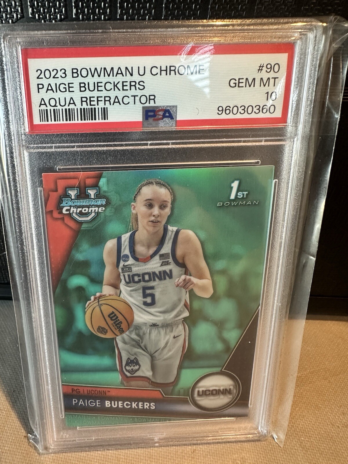 2023 Bowman U Chrome Paige Bueckers Aqua Refractor #90 PSA 10
