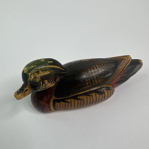 ANRI Italy Wildlife Collection WOOD DUCK Mallard Hand Painted Miniature Signed