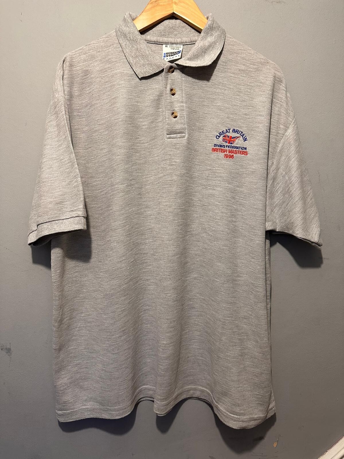 Great Britain Diving Federation British Masters 1996 Vintage Polo Shirt Size XL