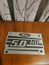 VINTAGE FORD EMBLEM - FORD 5.0 LITER EFI EMBLEM ALUMINUM COVER LOOK! 1980s