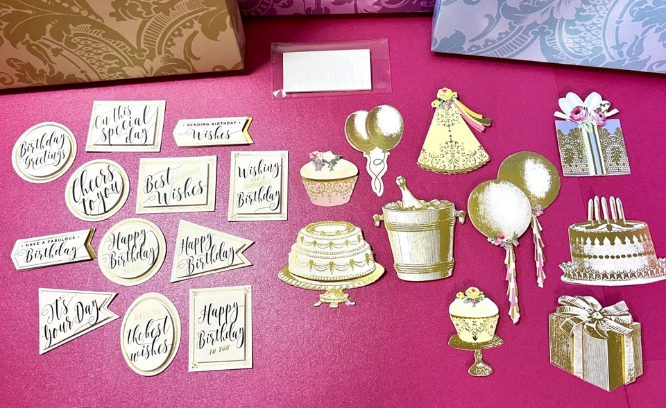 Anna Griffin's Birthday 3D 情感和金箔装饰 + 超过 40 件 + — 第 2/4 张图片