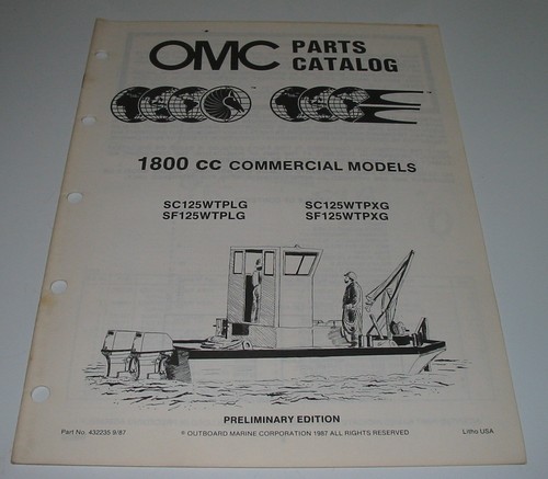 Parts Catalog OMC Ersatzteilkatalog 1800 CC Commercial Models Stand 09/1987! - 第 1/1 張圖片