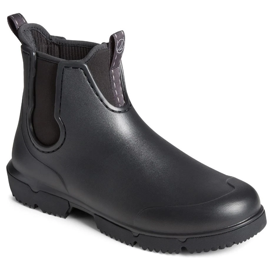 NIB MEN'S SPERRY STS25276 FLOAT RAIN BLACK WATERPROOF EVA SHELLS BOOTS $95