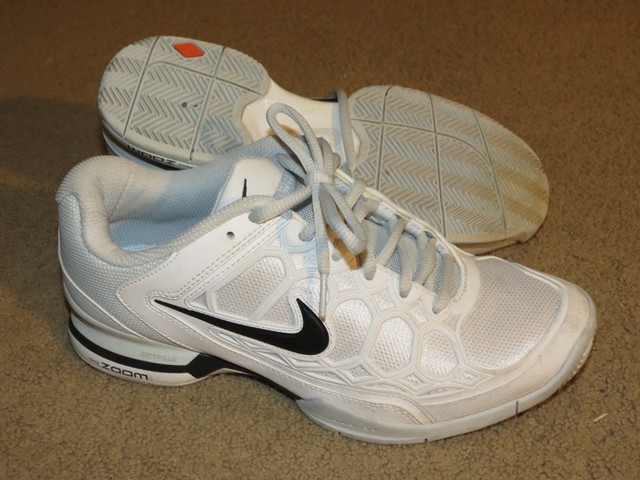 GREAT Nike Zoom Lunarlon OrthoLite white w/ black swoosh tennis shoes - womens 9 | eBay