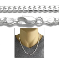 925 Sterling Silver Men's Cuban Curb Chain Necklace 5.5mm (150 Gauge)