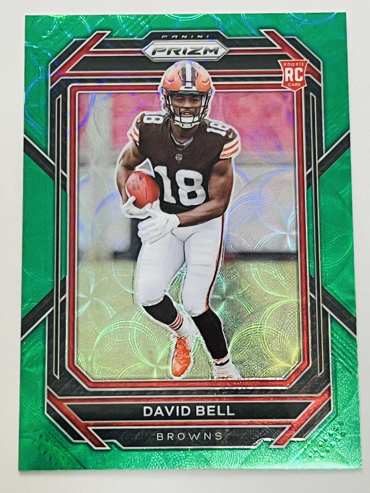 2022 Panini Prizm David Bell Rookie Green Scope RC /75 Cleveland Browns #334