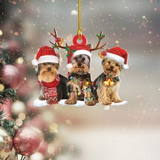Yorkshire Terrier Gorgeous Reindeer Christmas Hanging Ornament, Dog Lovers Gift