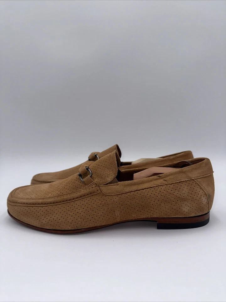 Zapatos de vestir mocasines de gamuza marrón perforados Mezlan para hombre talla 11. M Foto 4 de 4