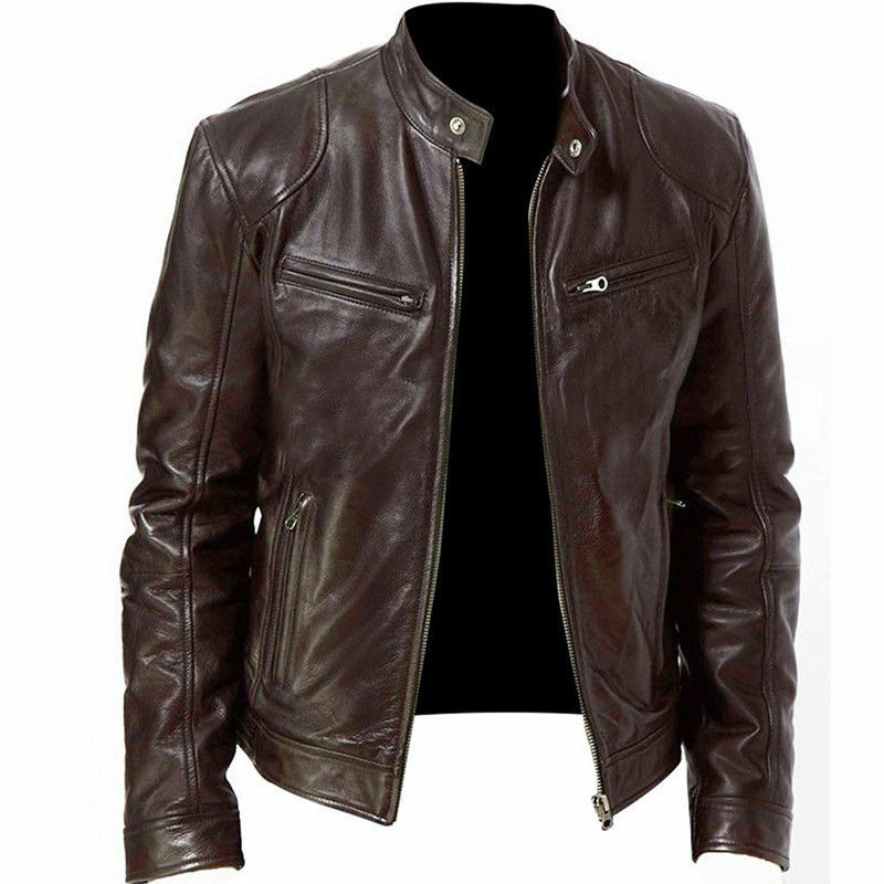 Men's Inception Cobb Vintage Real Leather Brown Mens Motorcycle Leather Jacket