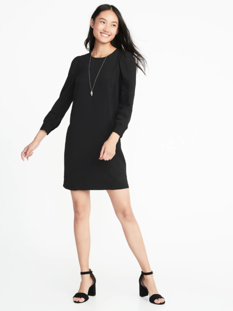 old navy black long sleeve dress