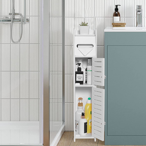 Storage Cabinet for Small Spaces, over the Toilet Cabinet for Skinny Bathroom St - Picture 10 of 12