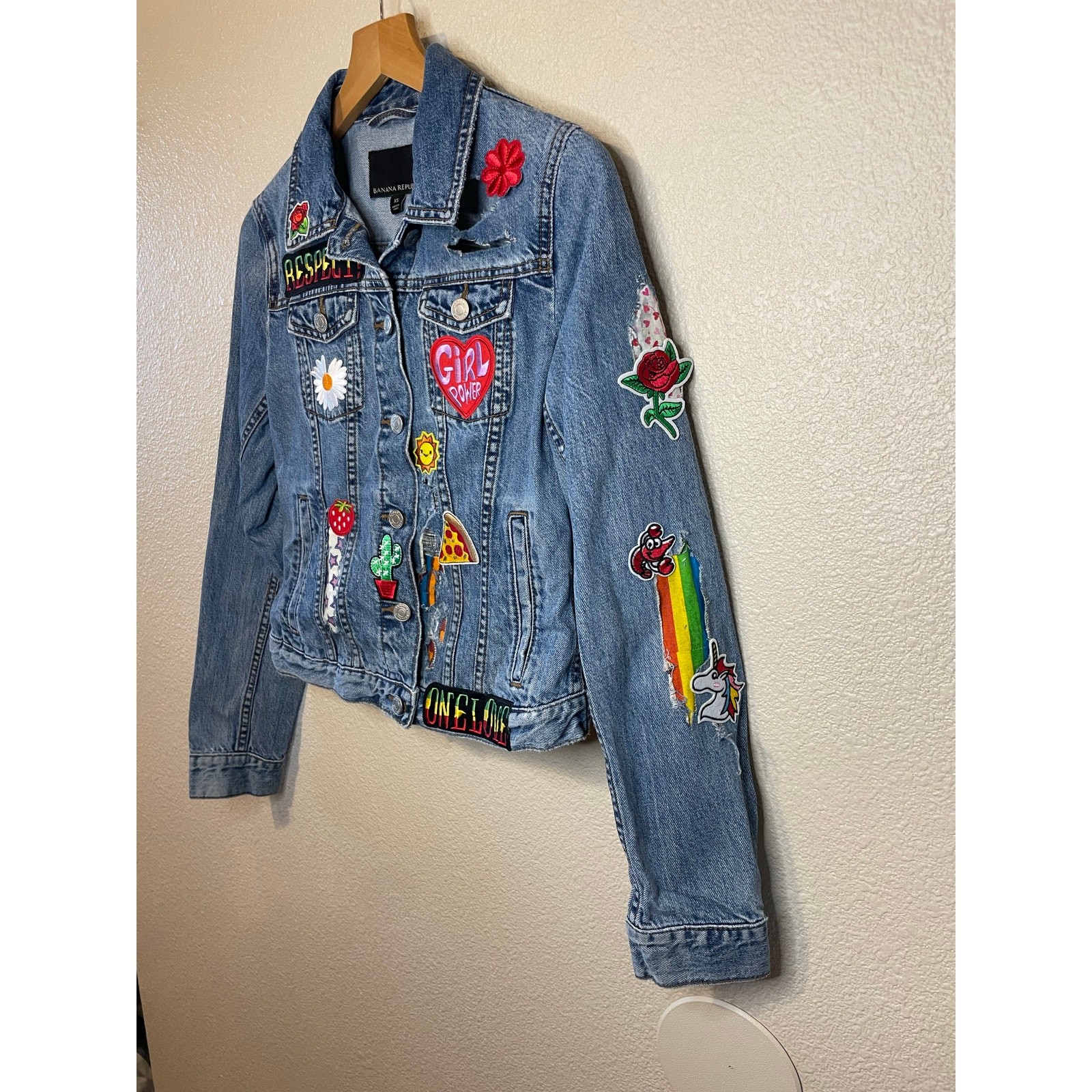 Banana Republic OOAK Custom Patchwork Distressed … - image 5