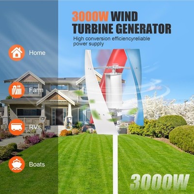3000W Wind Turbine Generator 24V Windmill Kit W/ Controller