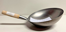 Eisenpfanne Wok – mit rundem Boden & Holzgriff,  Profi-Qualität   Ø 30 cm