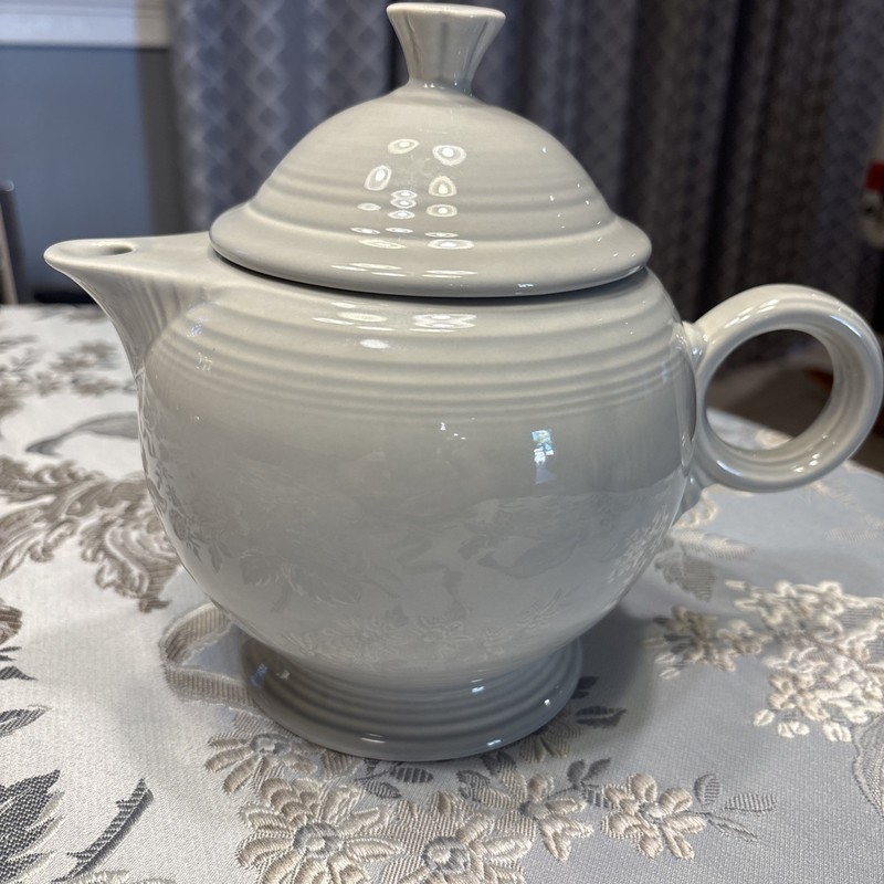 Homer Laughlin USA Fiesta Gray Teapot -Discontinued 1999 - 2001-Marked With H