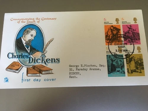 GB STAMPS RARE FIRST DAY COVER 1970 CHARLES DICKENS CURIOSITY