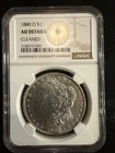 1880-O $1 Morgan Silver Dollar, Graded, AU Detail