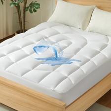 King Mattress Pad Waterproof - Ergonomic Quilted Fitted King Mattress Topper,...