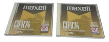Maxell CD-R74 650MB 74 Min Recordable CD Discs - Lot of 2 New Sealed Jewel Cases