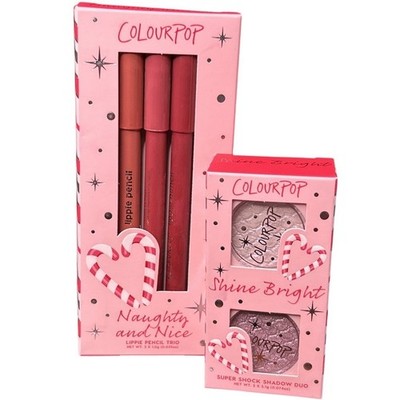 ColourPop Makeup Bundle Naughty and Nice Shine Bright NEW Holiday Lip Eye Set