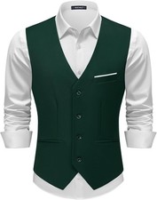 Men's Slim Fit Suit Vest 3 Pockets Formal Business Dress Waistcoat Casual Tuxedo
