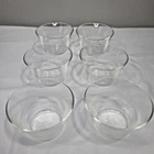 Set of 6 VINTAGE PYREX 462 CLEAR GLASS 5 1/2-oz CUSTARD CUPS 3-Ring Smooth Rim