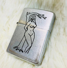 Vintage Zippo Vietnam War Lighter 1968-69 Nude Woman Model