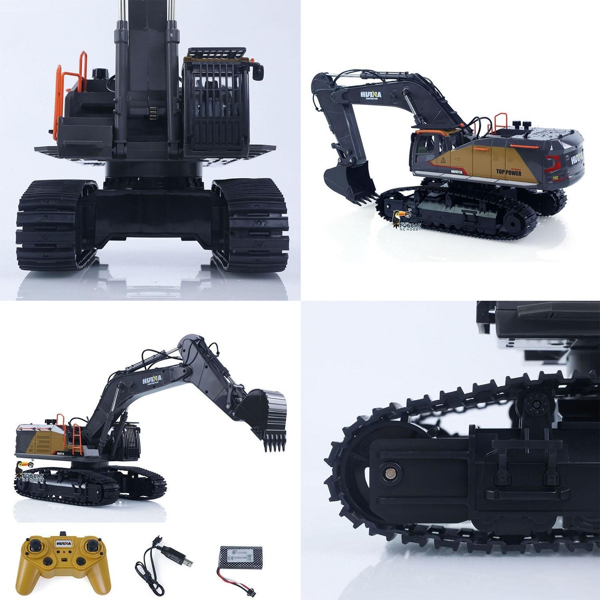 HUINA 1/14 592 Toys 22CH RC Assembled Excavator Model Radio Light