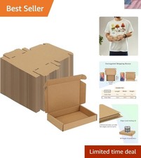 6x4x1 Inches Small Packing Boxes - 100 Recyclable Corrugated Mailers in Brown