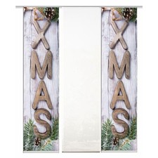 Schiebevorhang 3er Set XMAS, braun, (54144) Größe je BxH 60x245 cm WFI