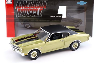 1:18 Auto World 1970 Chevrolet Chevelle SS Coupe MCACN Centenniel Gold/ black ro