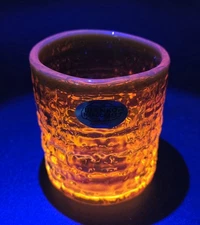 Blenko 3" Citrine/Yellow Quilted Optic Glass/Tumbler Cadmium Glow/Hand-Blown 25'