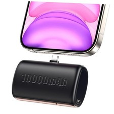 10000 mAh Mini Portable Charger Power Bank Upgraded Large USB C 10000 mAh Black