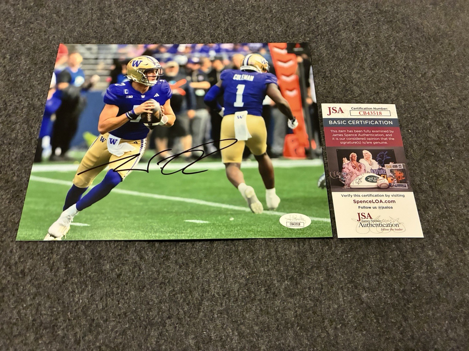 Will Rogers Autographed Signed Washington Huskies 8x10 Photo Jsa Coa 